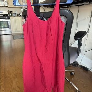 Red Sleeveless Scoop Neck Mini Dress
